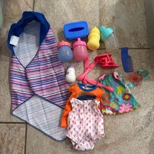 Baby Alive Lot Clothes Bottle Cup Shoes  Spoons